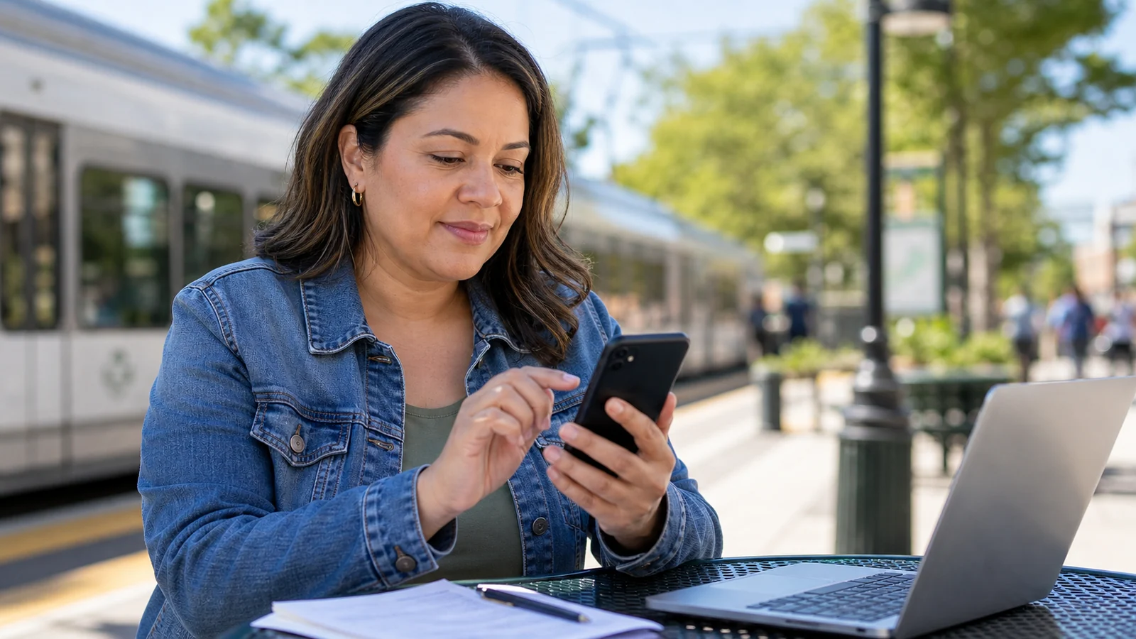 New Jersey resident checking Lifeline phone options on a smartphone