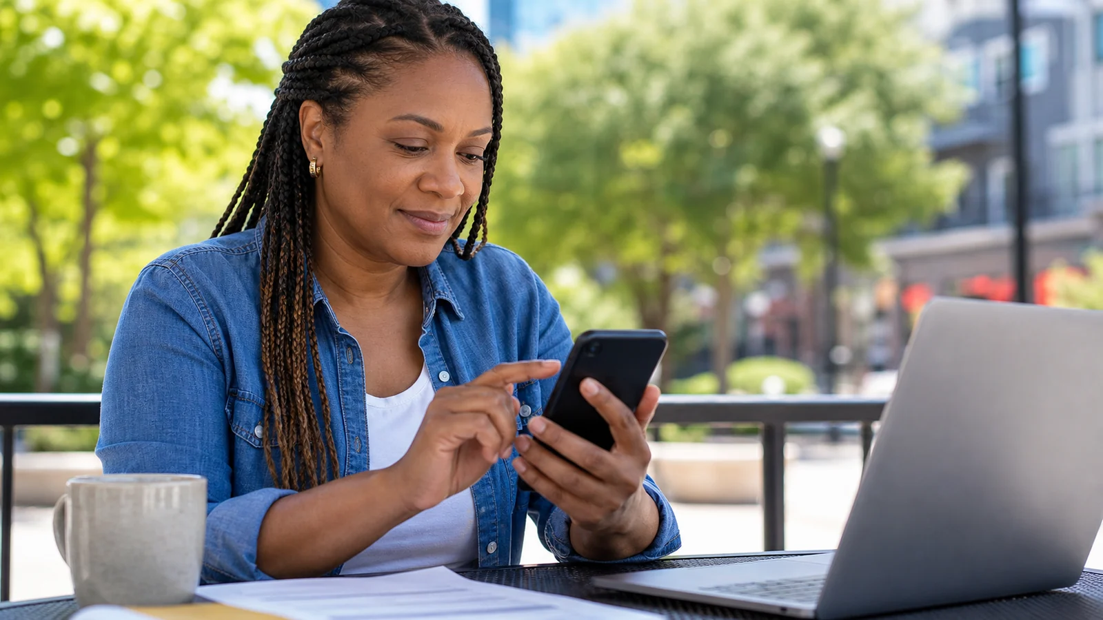 North Carolina resident checking Lifeline phone options on a smartphone