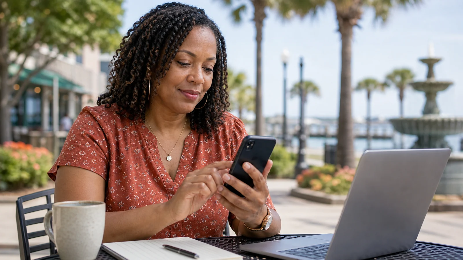South Carolina resident checking Lifeline phone options on a smartphone