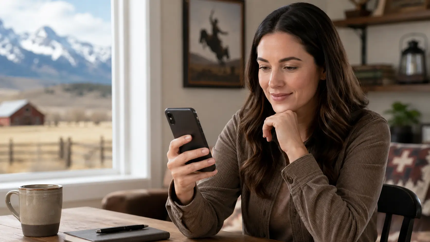 Wyoming resident checking Lifeline free government iPhone options on a smartphone
