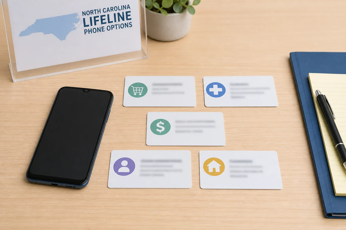 North Carolina Lifeline eligibility checklist with EBT and Medicaid documents