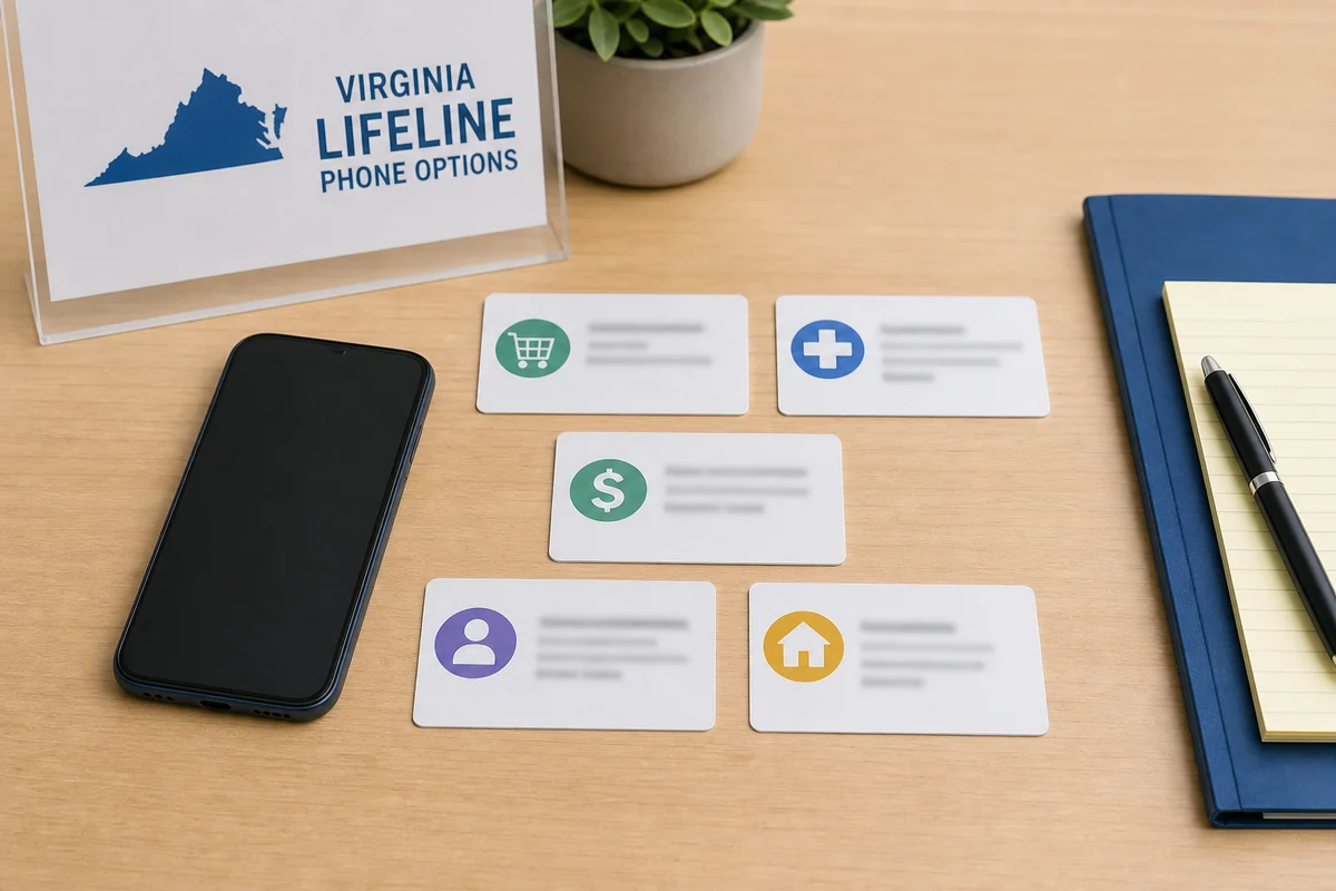 Virginia Lifeline eligibility checklist with EBT and Medicaid documents