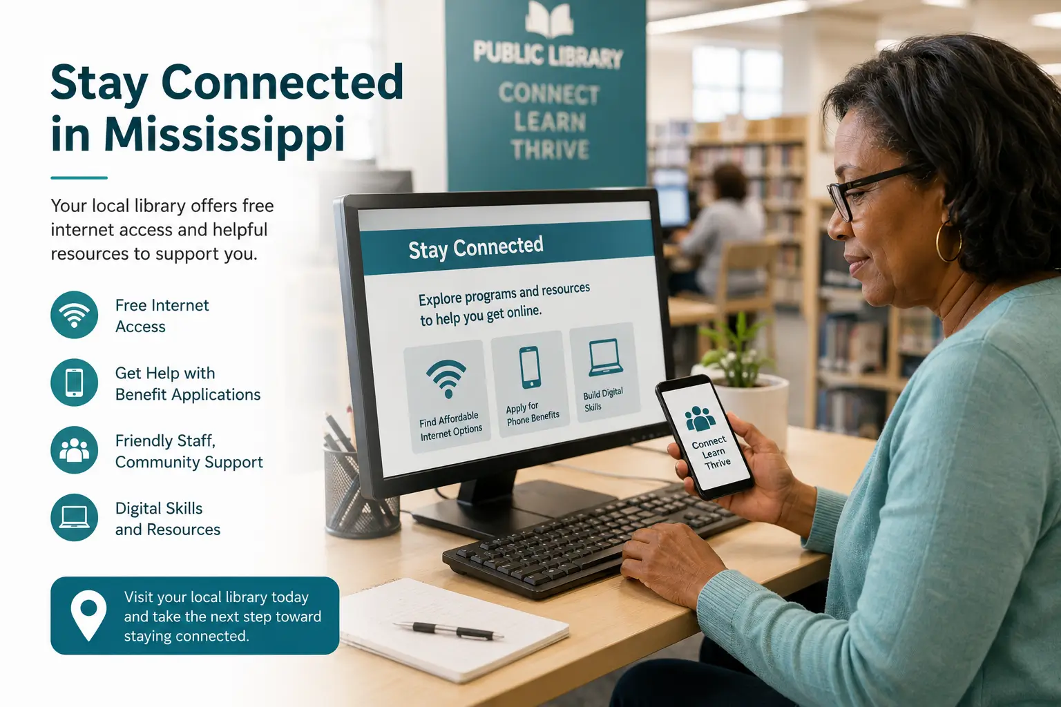 Mississippi public library digital access for Lifeline phone applications